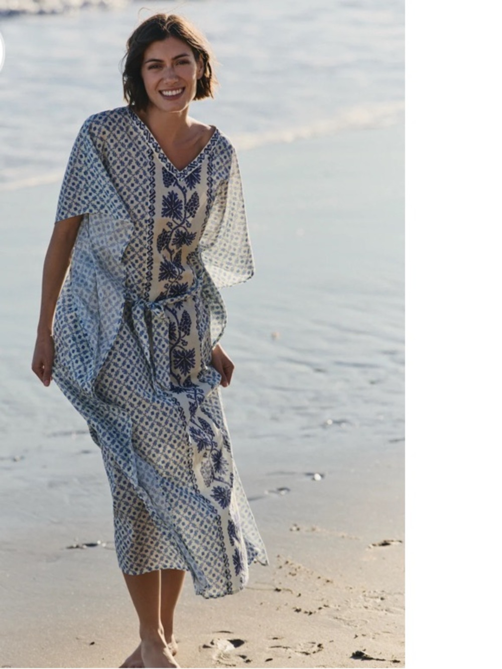 HERMOZA Carrie Caftan in Santorini Dots